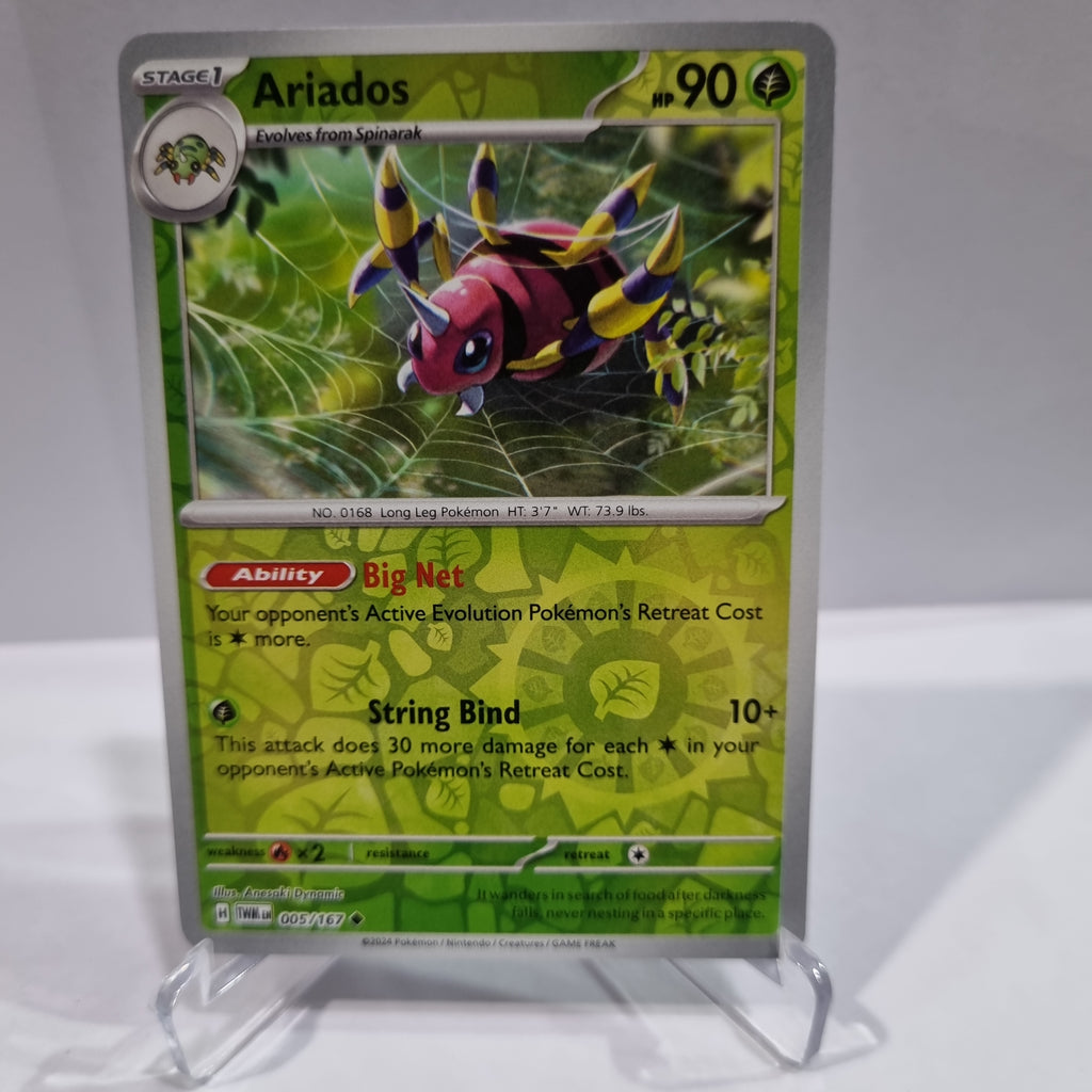 Pokemon TCG - Twilight Masquerade - #5 - Ariados - Reverse Holo - U/C Funporium Pokemon TCG - Twilight Masquerade - #5 - Ariados - Reverse Holo - U/C Funporium