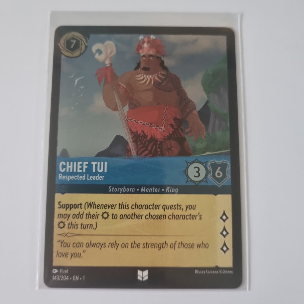 Lorcana - First Chapter - FOIL - Chief Tui - Respected Leader - 143/204 Uncommon