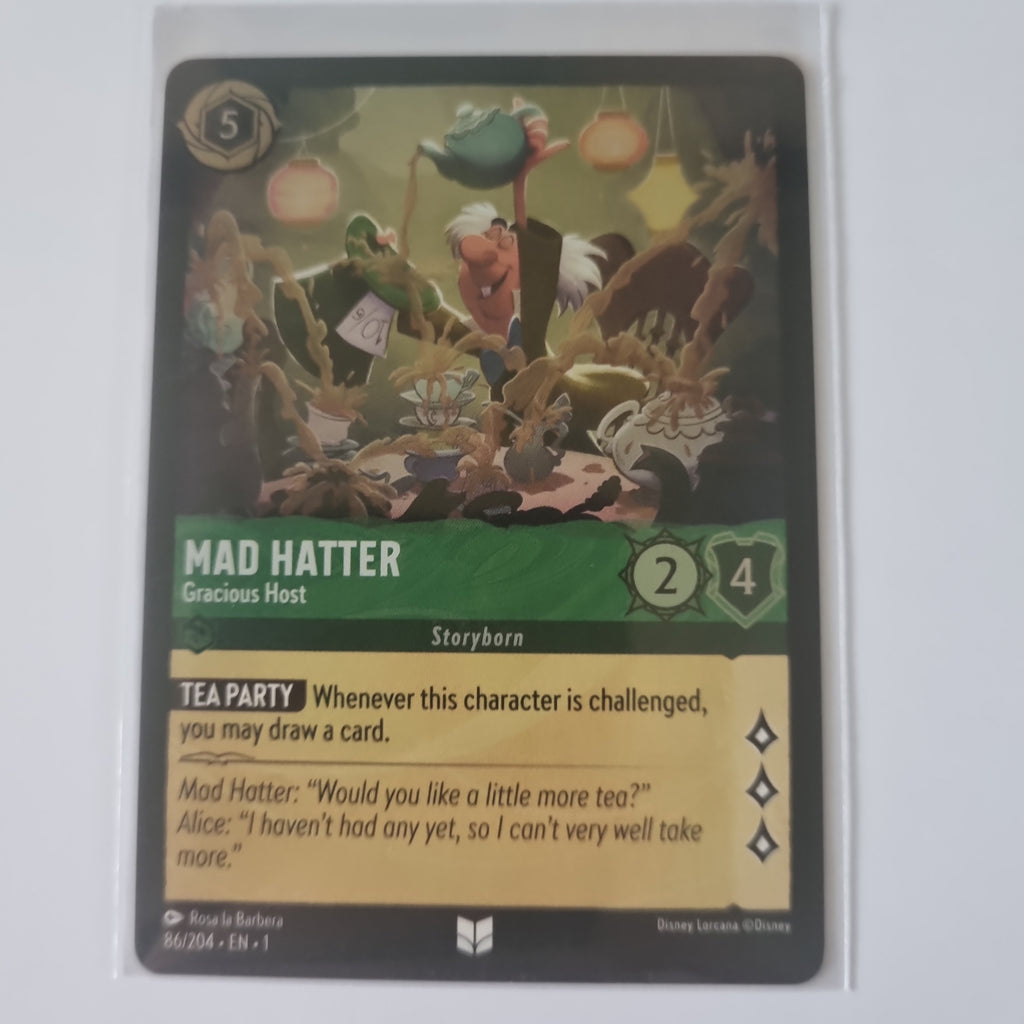 Lorcana - First Chapter - FOIL - Mad Hatter - Gracious Host - 86/204 - Uncommon