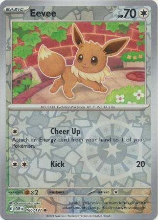 Pokemon TCG -Obsidian Flames -#166 -Eevee -Common -Reverse Holo Funporium Pokemon TCG -Obsidian Flames -#166 -Eevee -Common -Reverse Holo Funporium