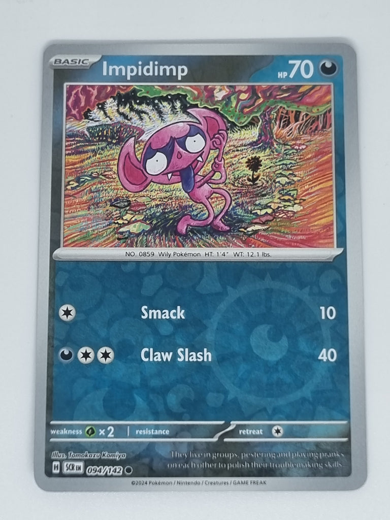 Pokemon TCG - Stellar Crown - #094/142 - Impidimp - Common - Reverse Holo