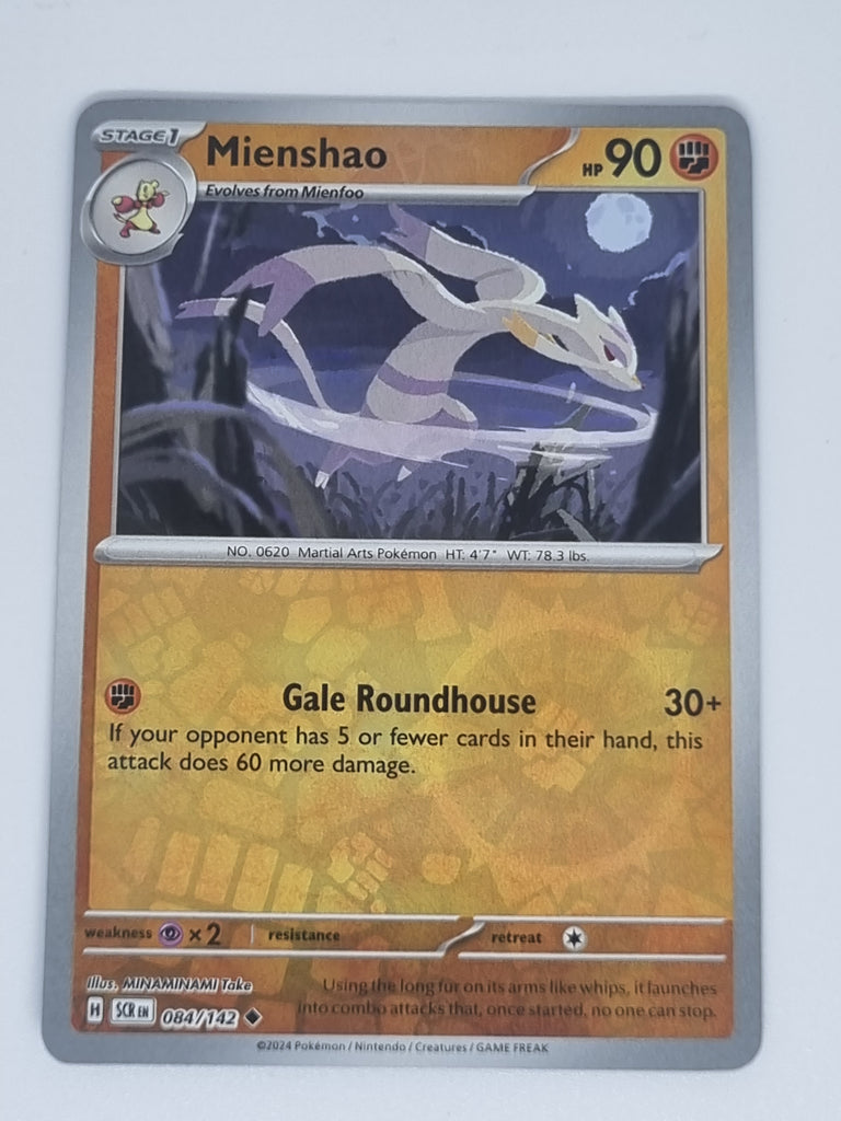 Pokemon TCG - Stellar Crown - #084/142 - Mienshao - Uncommon - Reverse Funporium Pokemon TCG - Stellar Crown - #084/142 - Mienshao - Uncommon - Reverse Funporium