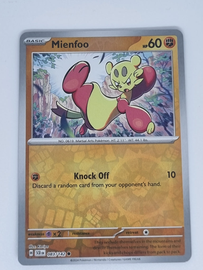 Pokemon TCG - Stellar Crown - #083/142 - Mienfoo - Common - Reverse Ho Funporium Pokemon TCG - Stellar Crown - #083/142 - Mienfoo - Common - Reverse Ho Funporium