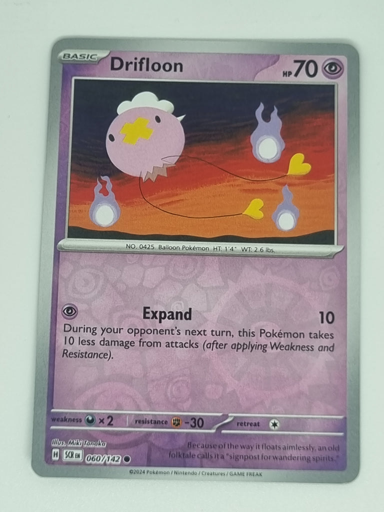 Pokemon TCG - Stellar Crown - #060/142 - Drifloon - Common - Reverse Holo