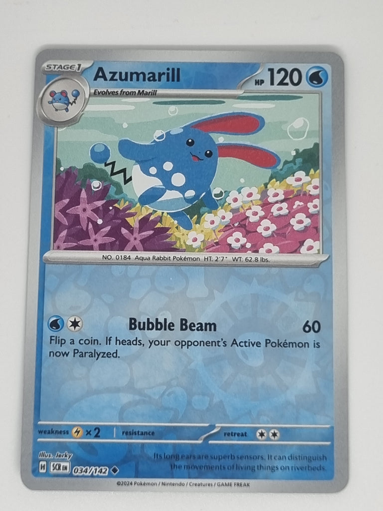 Pokemon TCG - Stellar Crown - #034/142 - Azumarill - Uncommon - Reverse Holo