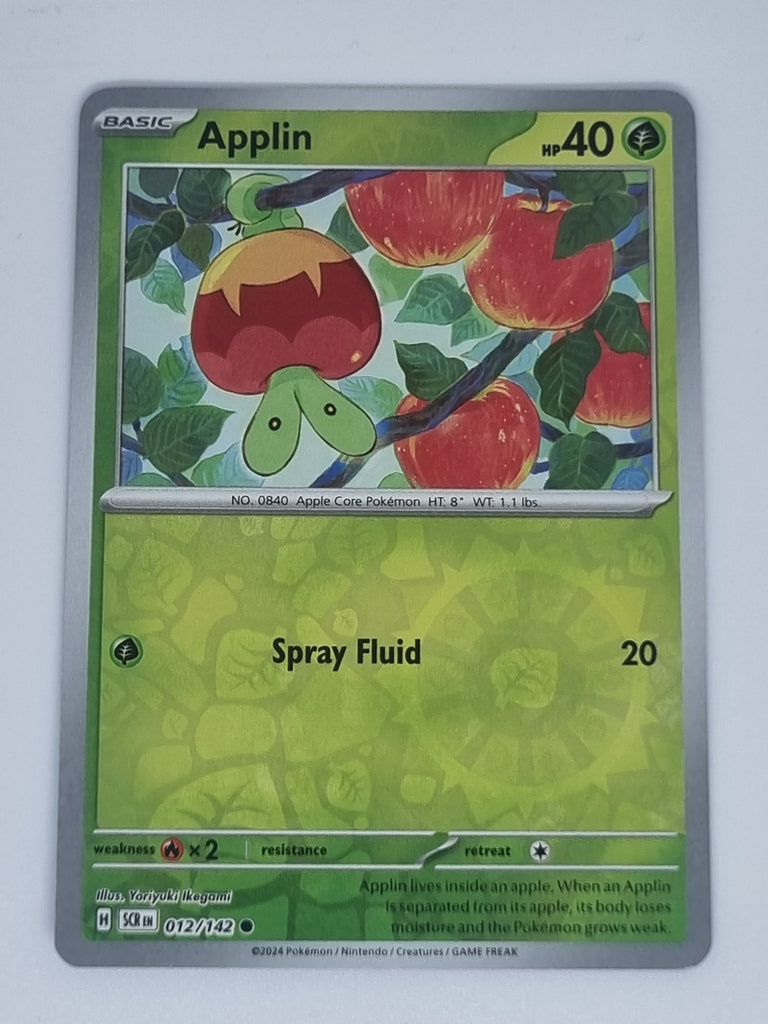 Pokemon TCG - Stellar Crown - #012/142 - Applin - Common - Reverse Holo