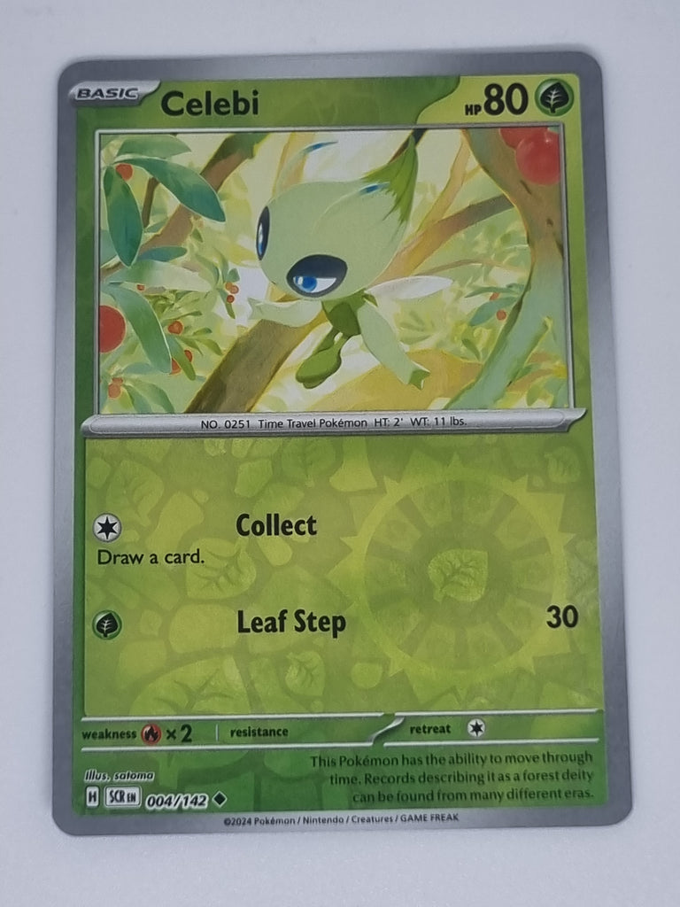 Pokemon TCG - Stellar Crown - #004/142 - Celebi - Uncommon - Reverse Holo