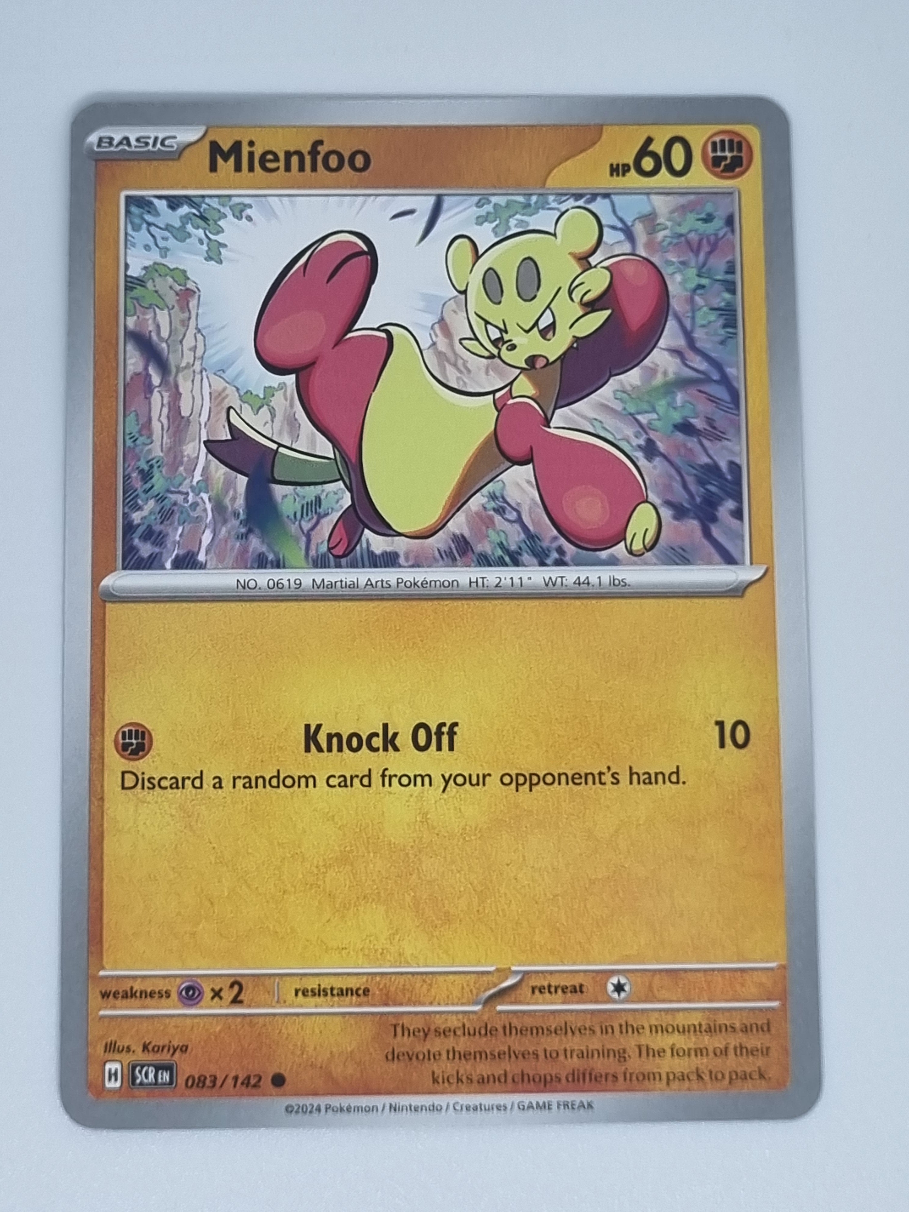 mienfoo pokemon card Pokemon TCG - Stellar Crown - #083/142 - Mienfoo