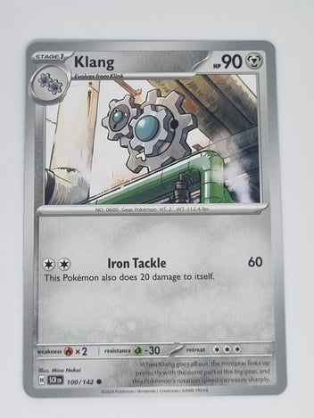 Pokemon TCG - Stellar Crown - #100/142 - Klang - Common - Reverse Holo Funporium Pokemon TCG - Stellar Crown - #100/142 - Klang - Common - Reverse Holo Funporium