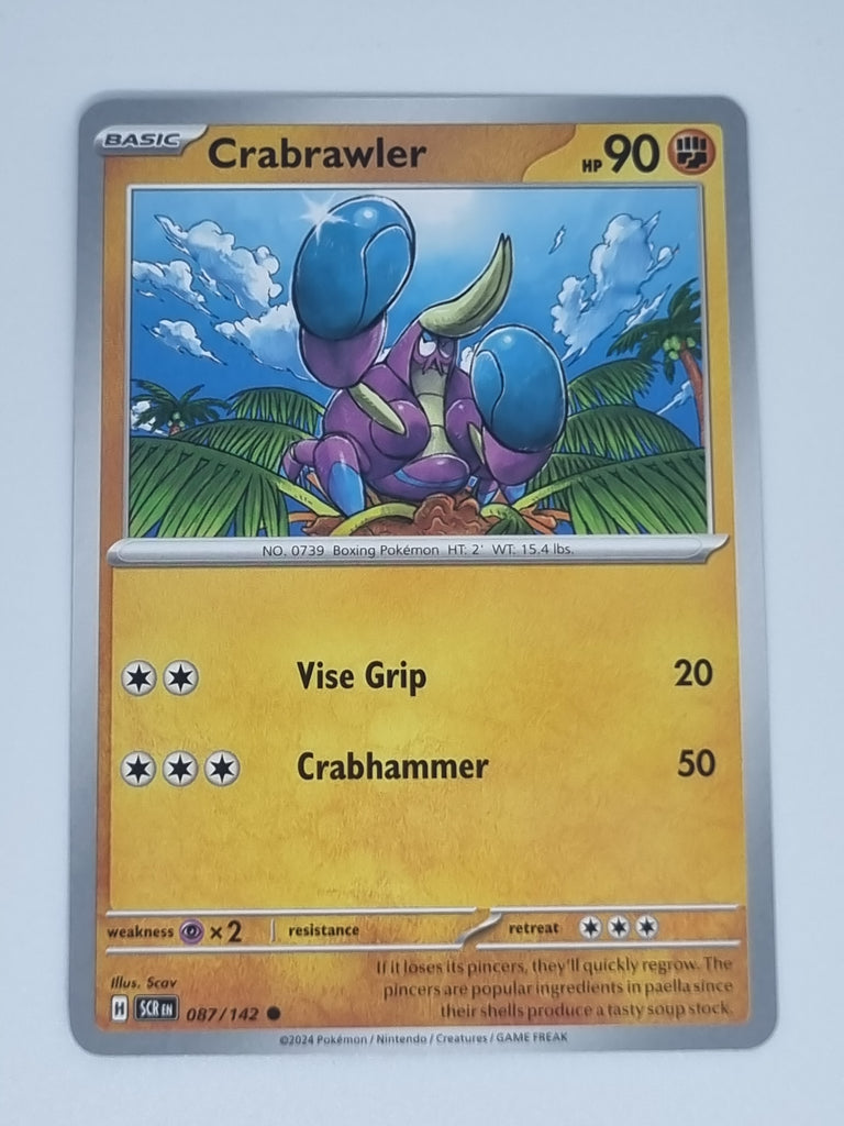 Pokemon TCG - Stellar Crown - #087/142 - Crabrawler - Common Funporium Pokemon TCG - Stellar Crown - #087/142 - Crabrawler - Common Funporium