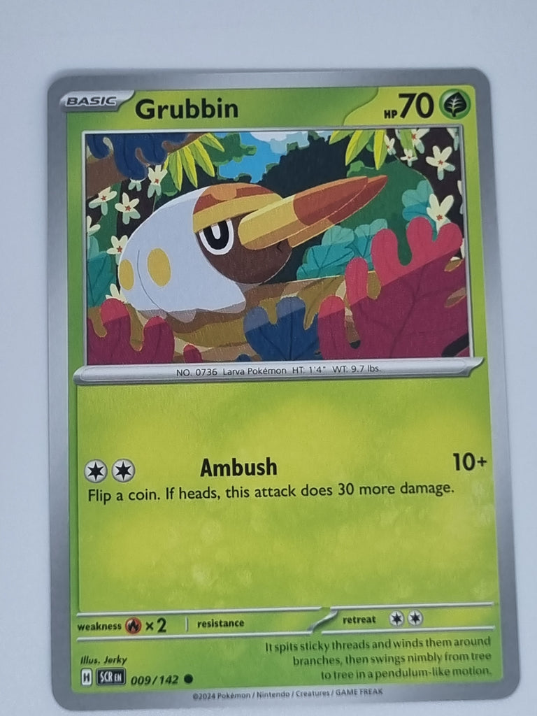 Pokemon TCG - Stellar Crown - #009/142 - Grubbin - Common