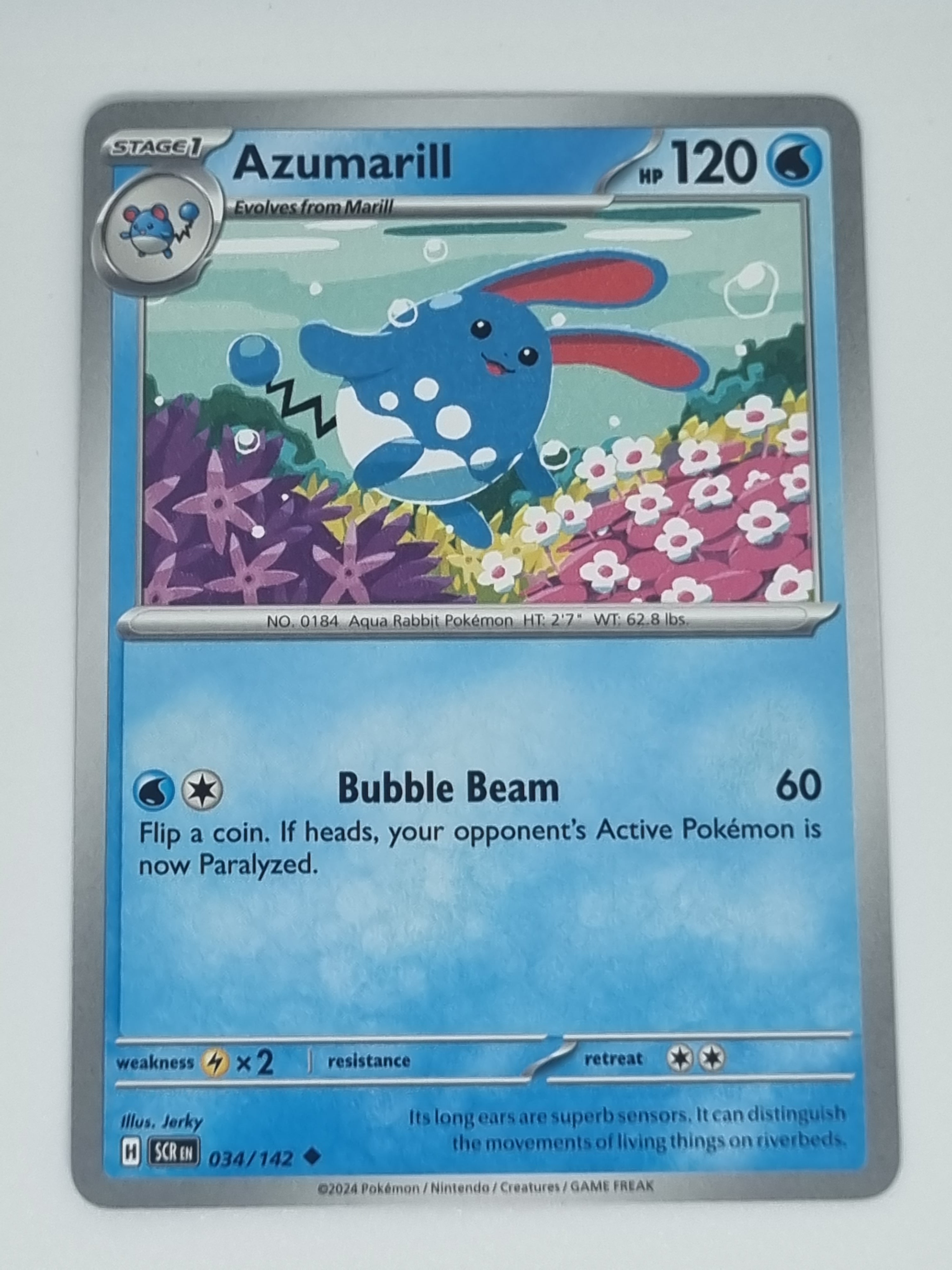 pokemon azumarill card Pokemon TCG - Stellar Crown - #034/142 - Azumarill