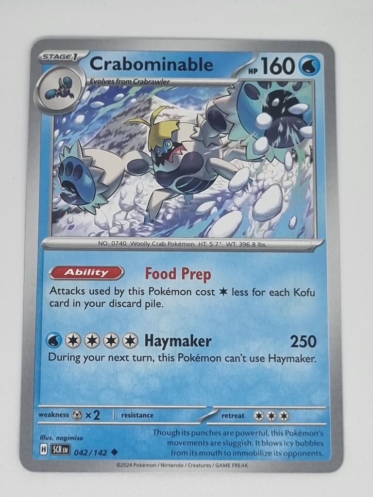 Pokemon TCG - Stellar Crown - #042/142 - Crabominable - Uncommon Funporium Pokemon TCG - Stellar Crown - #042/142 - Crabominable - Uncommon Funporium
