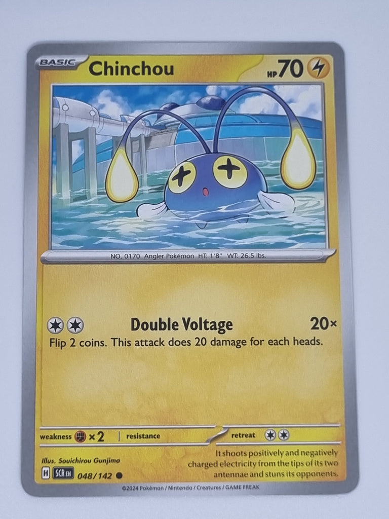 Pokemon TCG - Stellar Crown - #048/142 - Chinchou - Common Funporium Pokemon TCG - Stellar Crown - #048/142 - Chinchou - Common Funporium