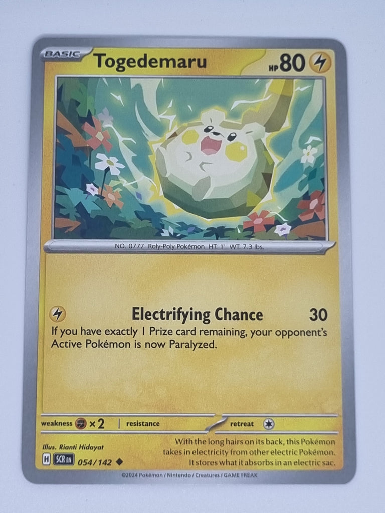 Pokemon TCG - Stellar Crown - #054/142 - Togedemaru - Uncommon Funporium Pokemon TCG - Stellar Crown - #054/142 - Togedemaru - Uncommon Funporium