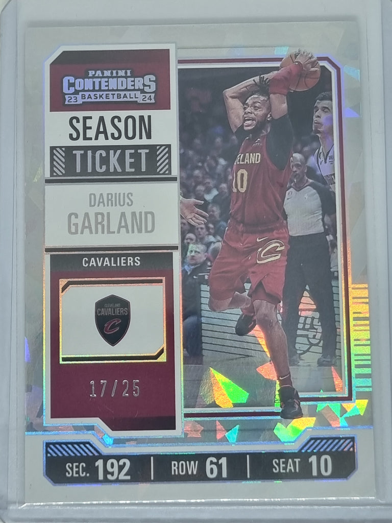 23-24 Panini Contenders Season Ticket Cracked Ice #29 Darius Garland Cavs #17/25