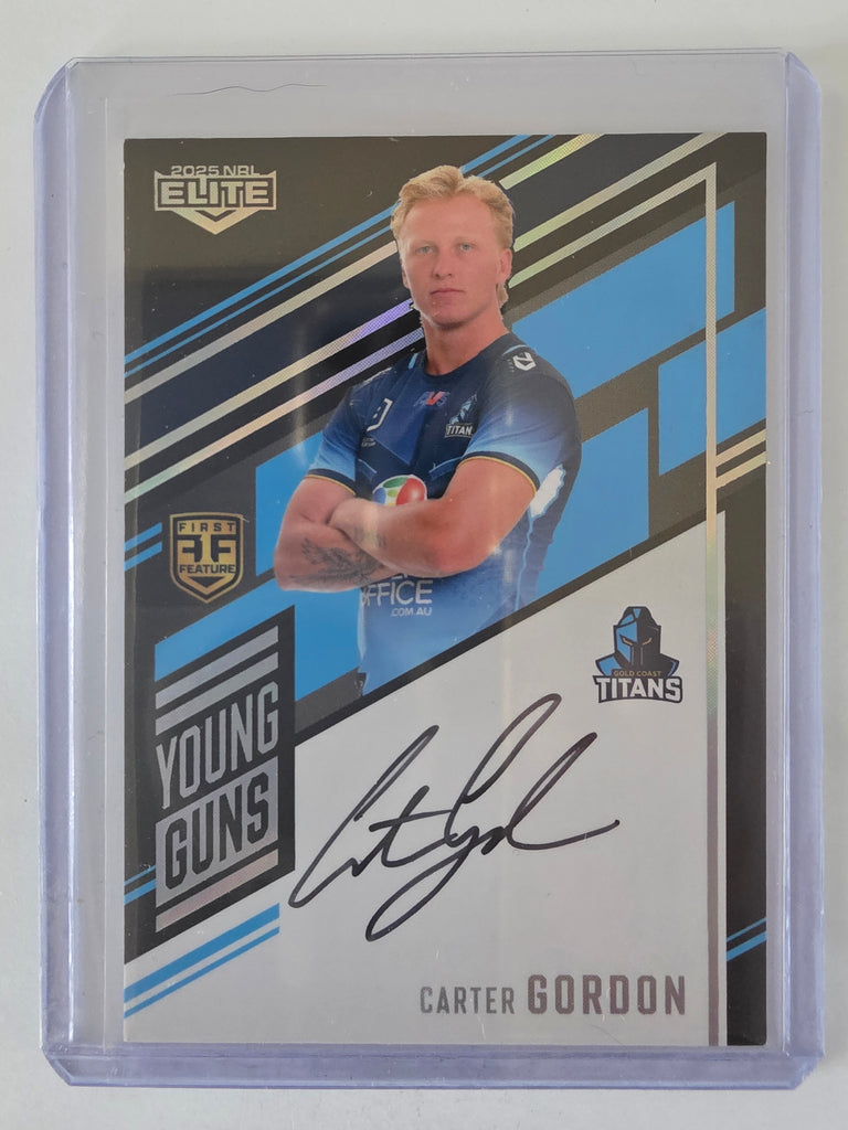 NRL 2025 Elite | Young Guns Black | #YGS06 | Carter Gordon | #010/159 | Titans