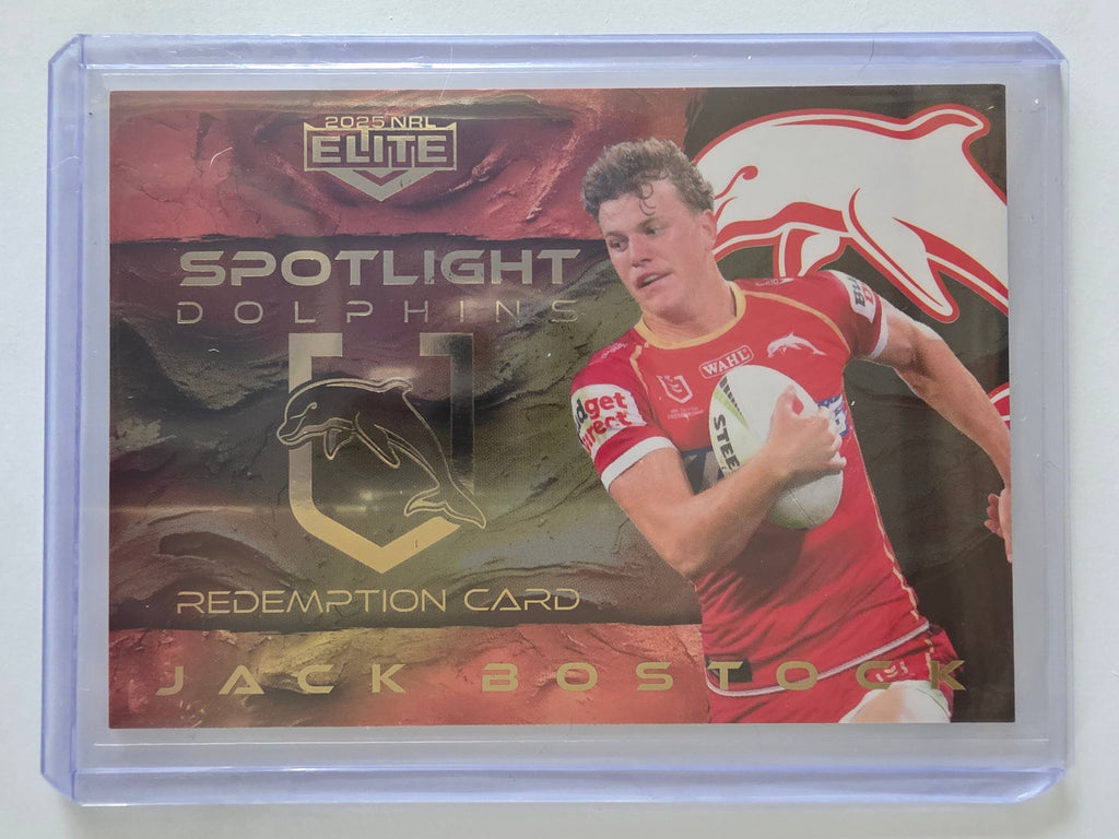 NRL 25 Elite Spotlight Jersey Patch Signature Booklet #SS03 Jack Bostock #23/51