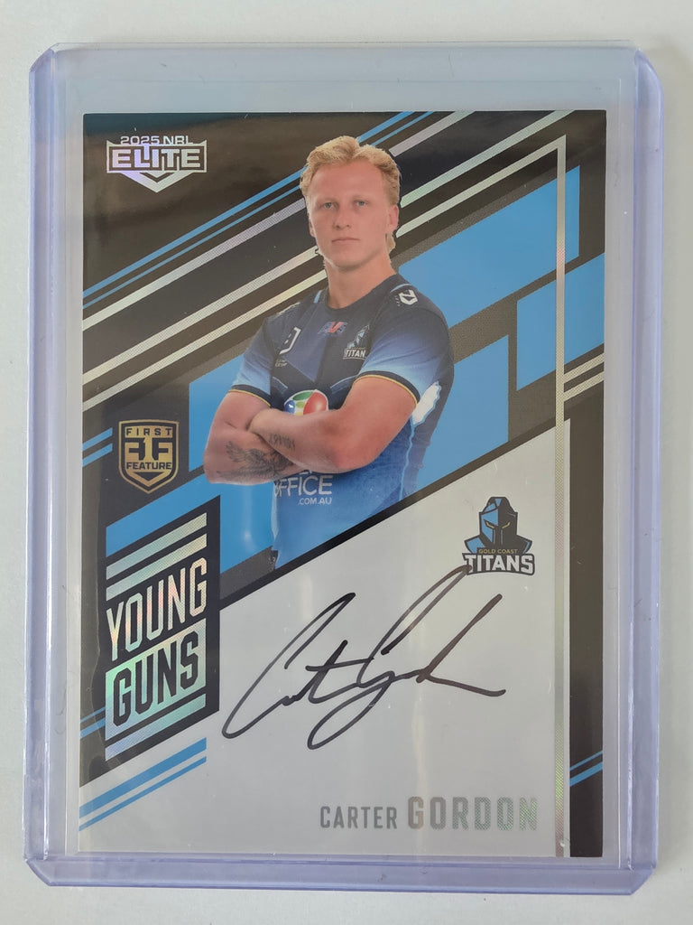 NRL 2025 Elite | Young Guns Black | #YGS06 | Carter Gordon | #036/159 | Titans