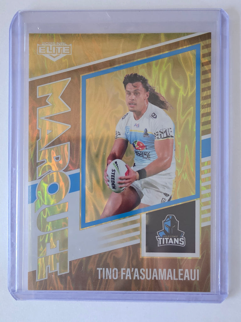 NRL 2025 Elite | Marquee Gold | #MG14 | Tino Fa'asuamaleaui | #67/93 | Titans