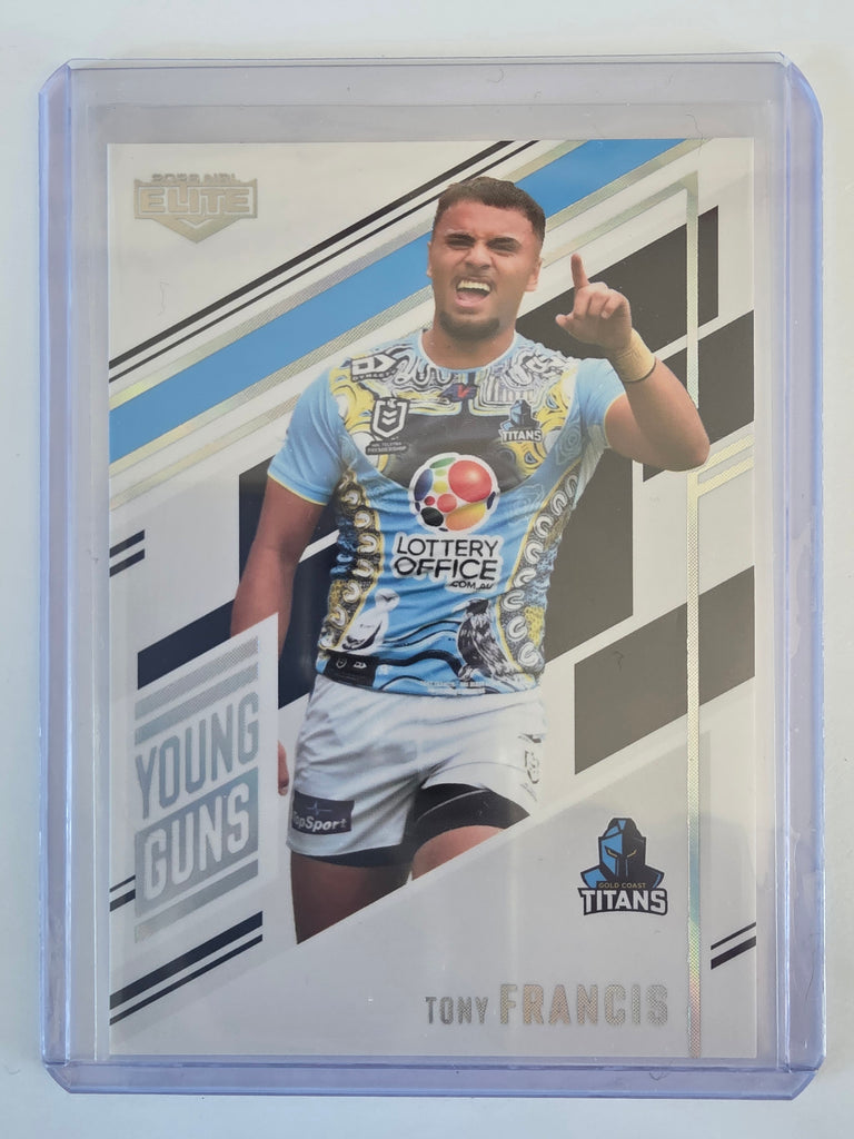 NRL 2025 Elite | Young Guns White | #YG11 | Tony Francis | #039/221 | Titans