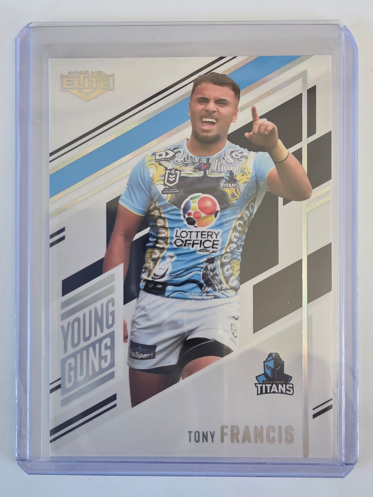 NRL 2025 Elite | Young Guns White | #YG11 | Tony Francis | #040/221 | Titans