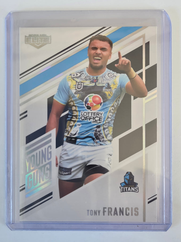 NRL 2025 Elite | Young Guns White | #YG11 | Tony Francis | #115/221 | Titans