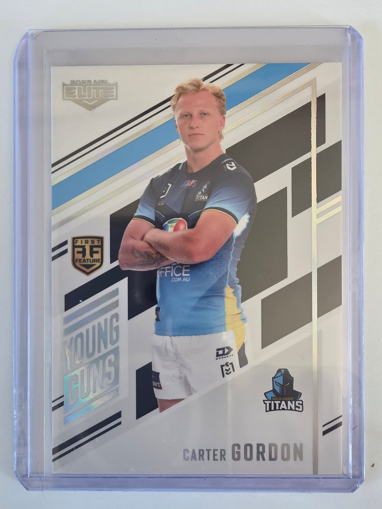 NRL 2025 Elite | Young Guns White | #YG12 | Carter Gordon | #132/221 | Titans