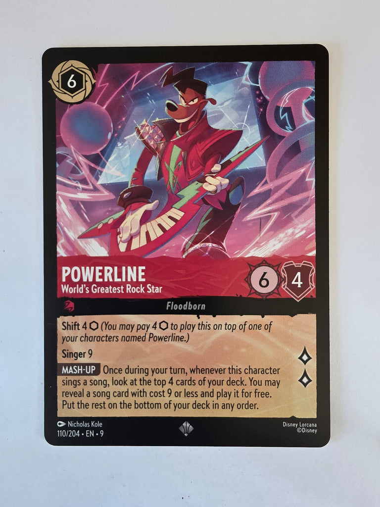 Disney Lorcana Fabled 110/204 Powerline - World's Greatest Rock Star Super Rare
