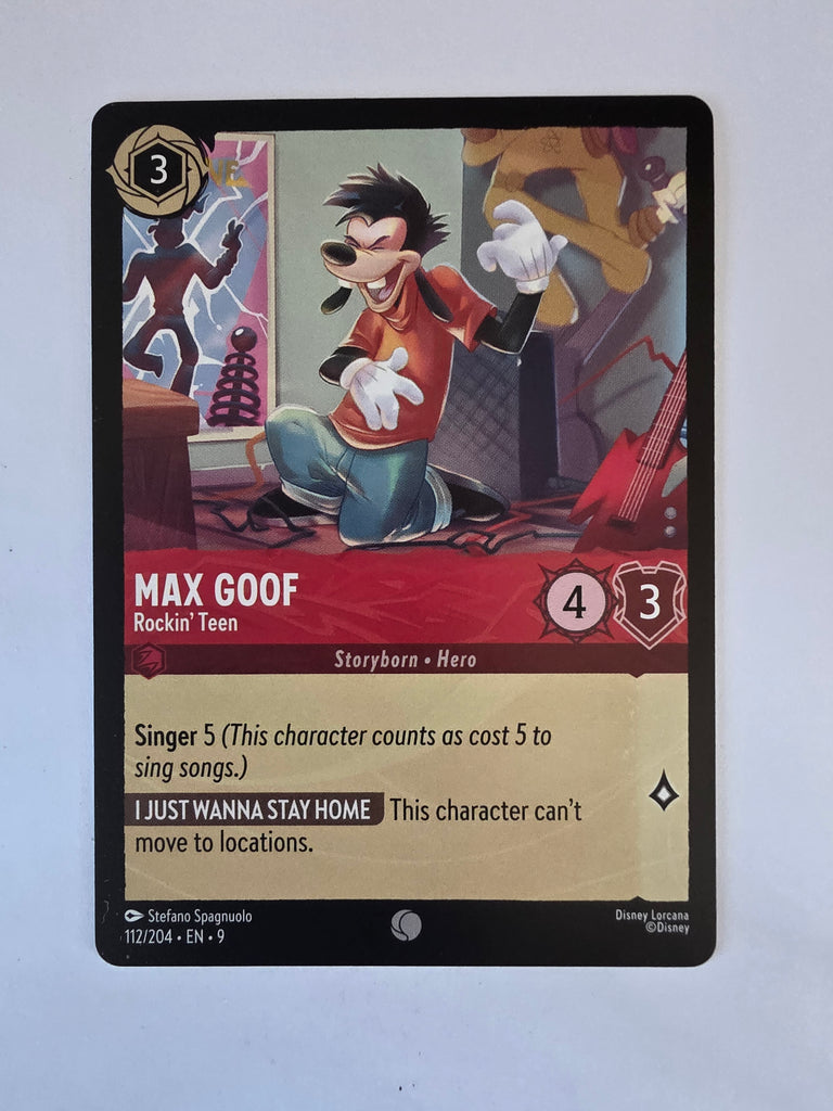 Disney Lorcana | Set 9 Fabled | 112/204 | Max Goof - Rockin' Teen | Co Funporium Disney Lorcana | Set 9 Fabled | 112/204 | Max Goof - Rockin' Teen | Co Funporium