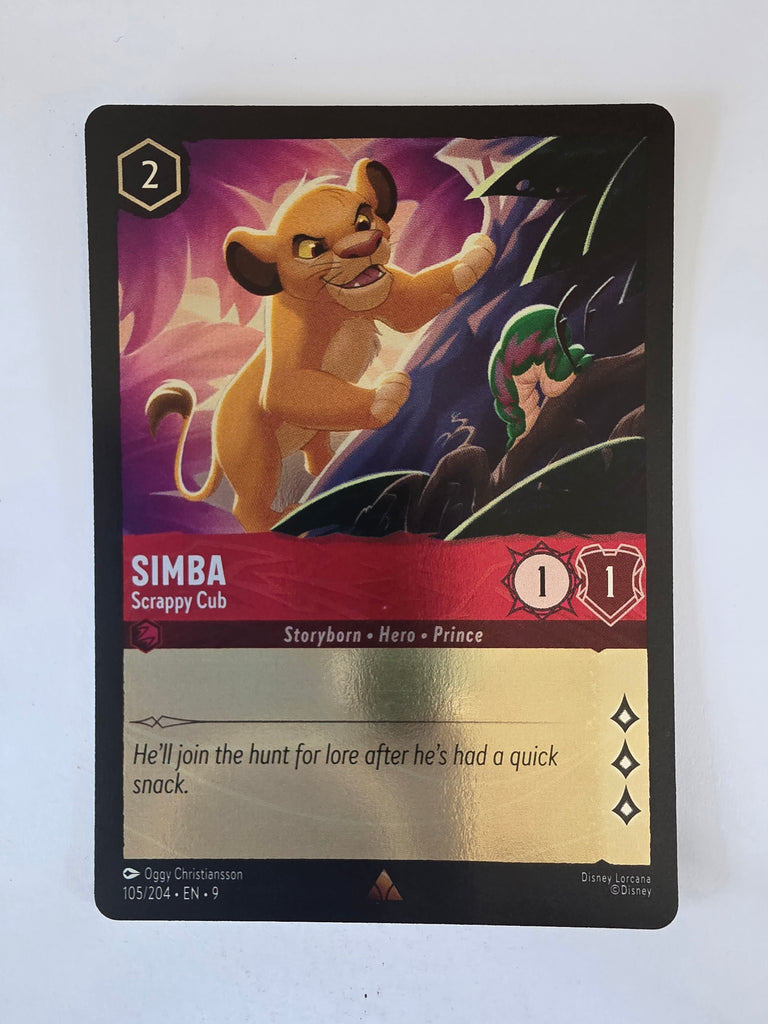 Disney Lorcana | Fabled | 105/204 | COLDFOIL | Simba - Scrappy Cub | Rare