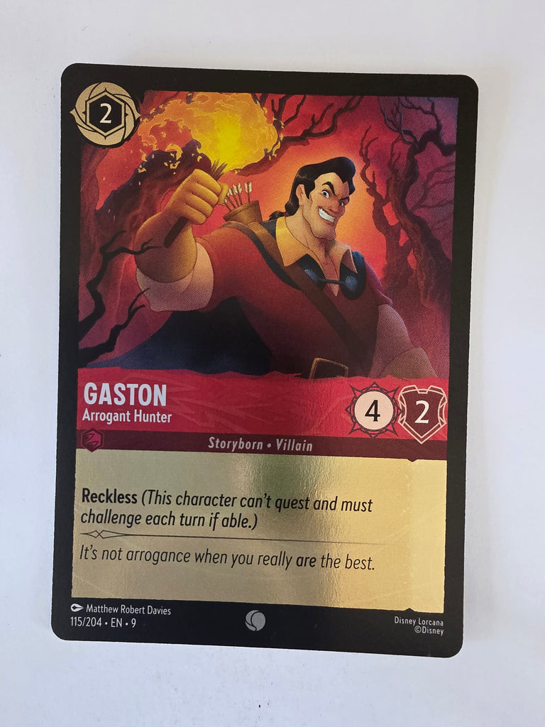 Disney Lorcana | Fabled | 115/204 | COLDFOIL | Gaston - Arrogant Hunter | Common