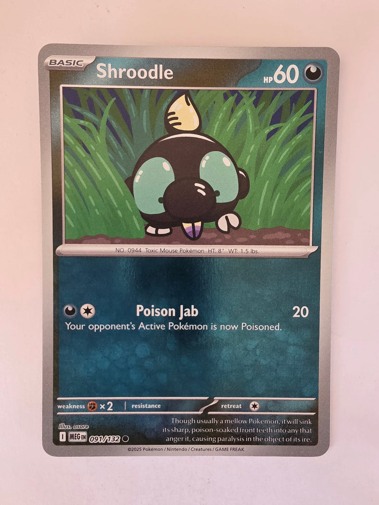 Shroomie trading card with a blue gradient background