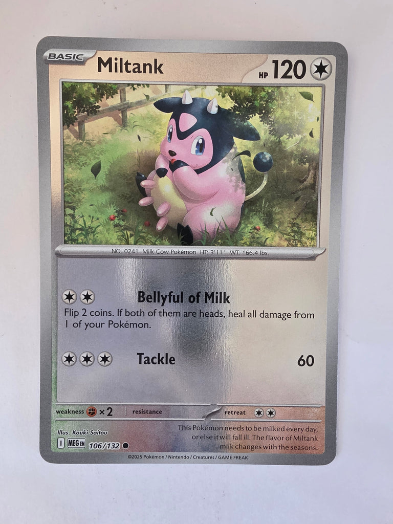 Pokémon trading card featuring Miltank on a white background