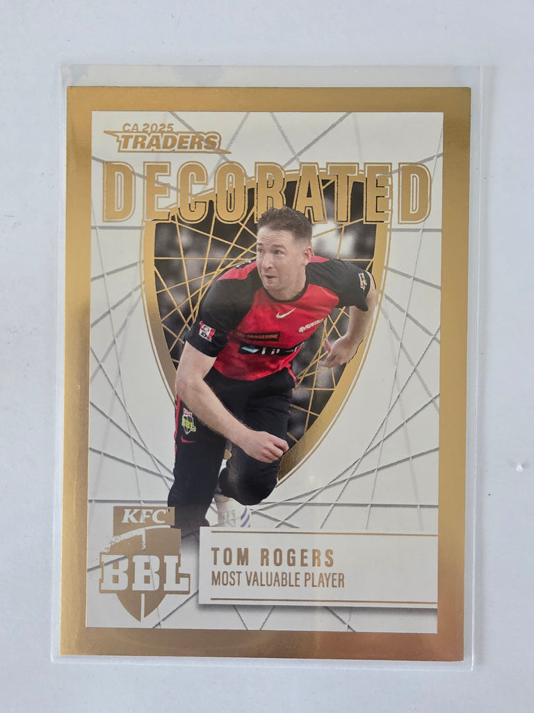 2025/26 Cricket Traders | Decorated | #D22 | Tom Rogers | Renegades