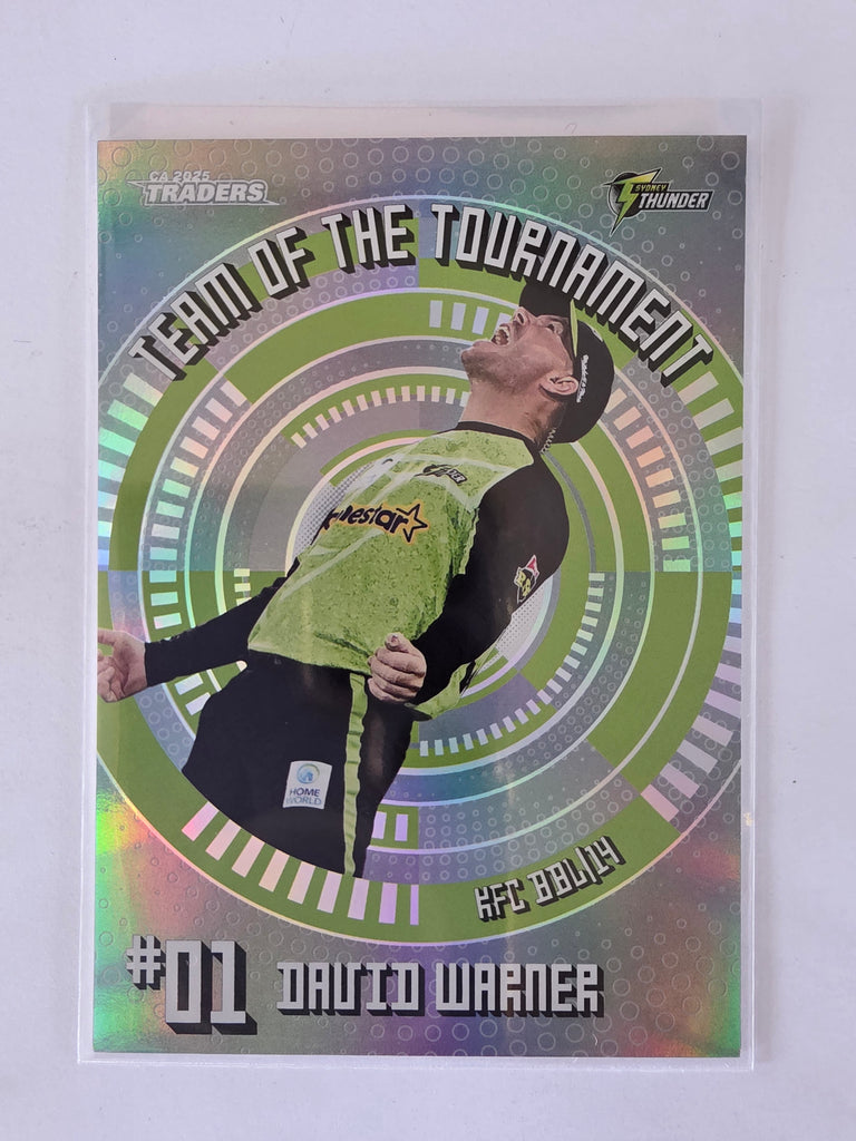 25/26 Cricket Traders |Team of the Tournament Platinum | #TTP13 | #03/75 | David Warner | Thunder