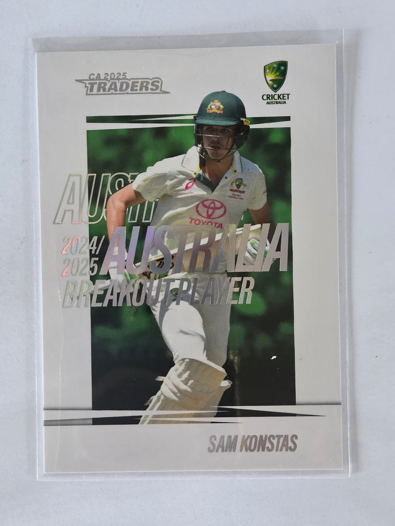 2025/26 Cricket Traders | Breakouts White | #BO01 | Sam Konstas | Australia