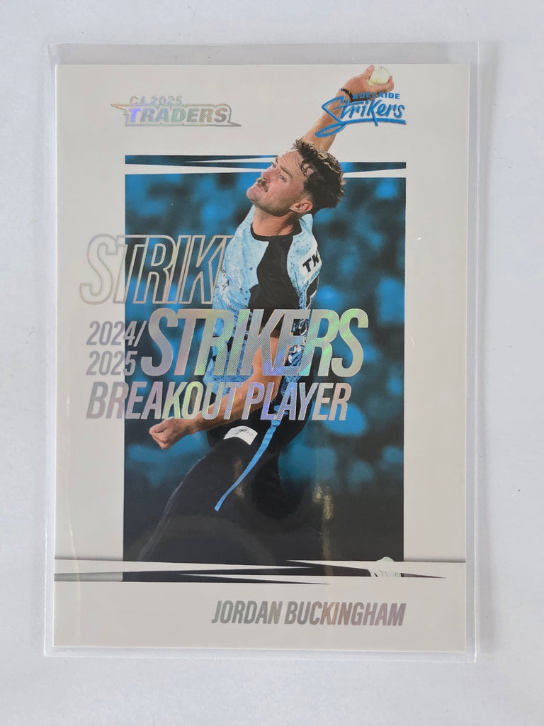 2025/26 Cricket Traders | Breakouts White | #BO03 | Jordan Buckingham | Strikers