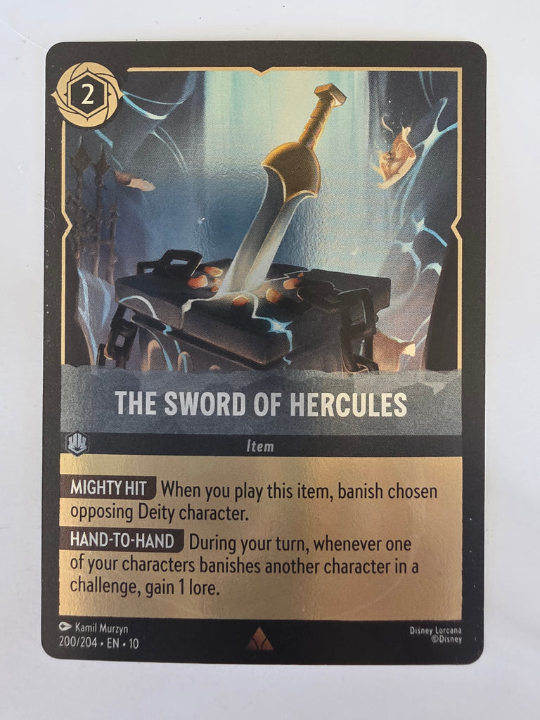 Lorcana Whispers in the Well #200/204 COLDFOIL The Sword of Hercules | Funporium Lorcana Whispers in the Well #200/204 COLDFOIL The Sword of Hercules | Funporium