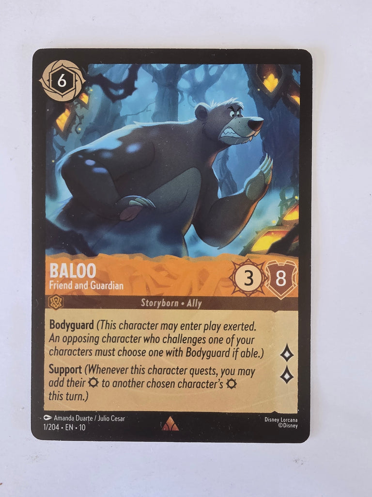 Lorcana Whispers in the Well #1/204 Baloo - Friend and Guardian | Rare