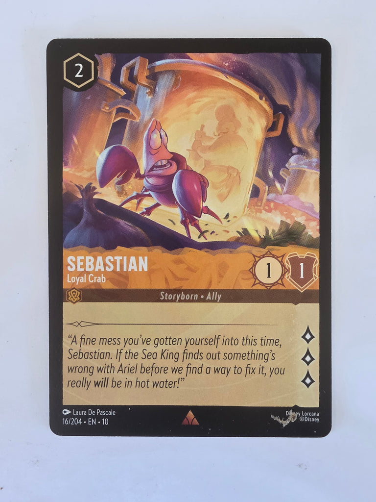 Lorcana Whispers in the Well #16/204 Sebastian - Loyal Crab | Rare