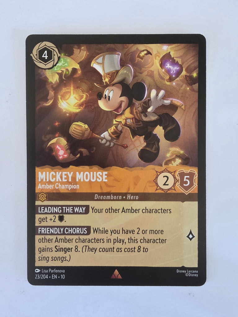 Lorcana Whispers in the Well #23/204 Mickey Mouse - Amber Champion |Rare