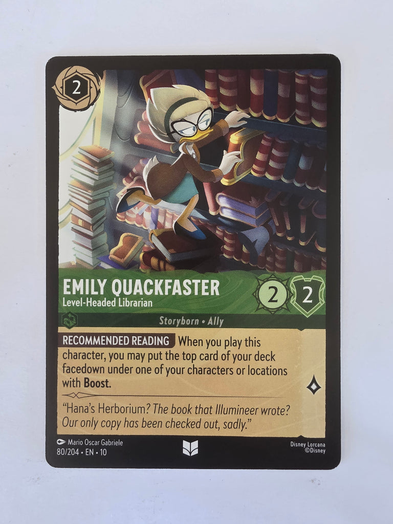 Lorcana Whispers in the Well #80/204 Emily Quackfaster - Level-Headed Librarian | Uncommon