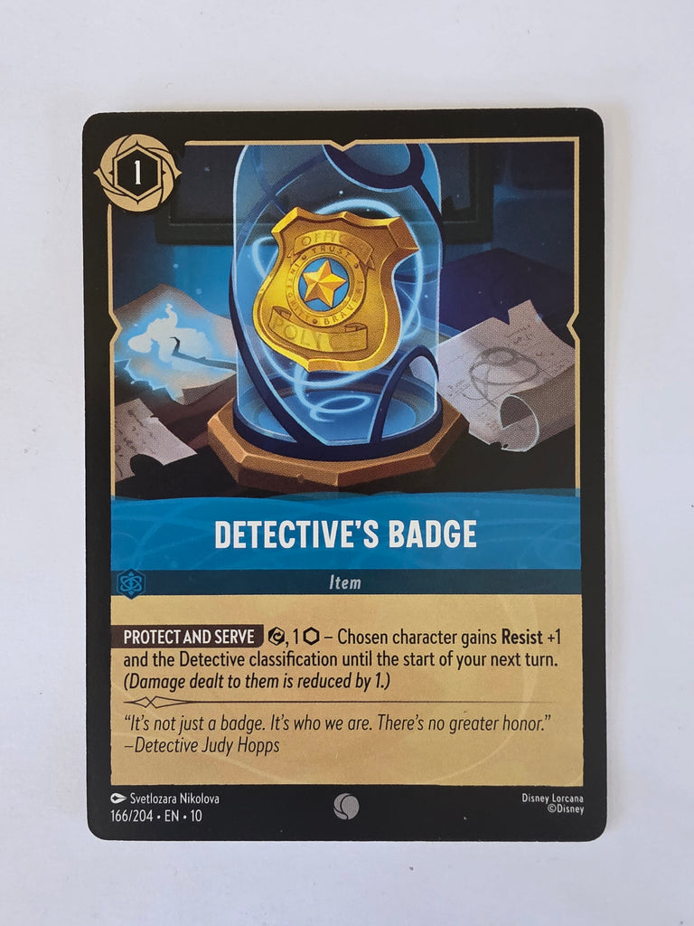 Lorcana Whispers in the Well #166/204 Detective's Badge | Common