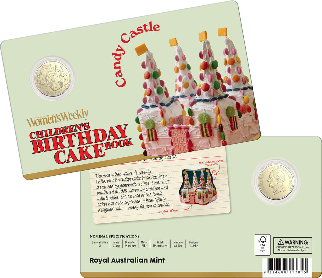 AWW Children's Cake Book Coins | Candy Castle Carded Coin | Limit 1 Per Person