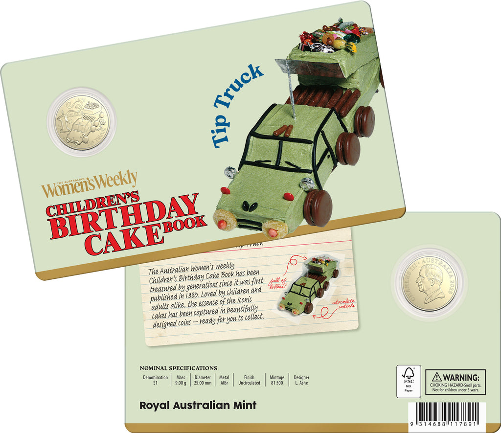 AWW Children's Cake Book Coins | Tip Truck Carded Coin | Limit 1 Per Person