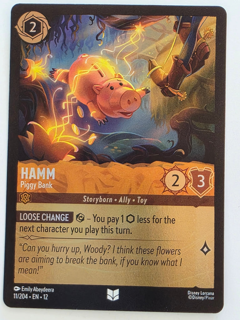 Disney Lorcana Wilds Unknown | Reverse Holo | #011/204 | Hamm Piggy Bank | Uncommon