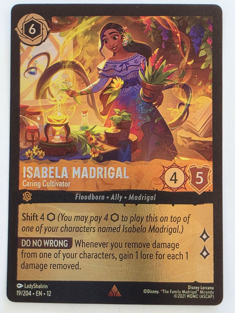 Disney Lorcana Wilds Unknown | Reverse Holo | #019/204 | Isabela Madrigal Caring Cultivator | Rare