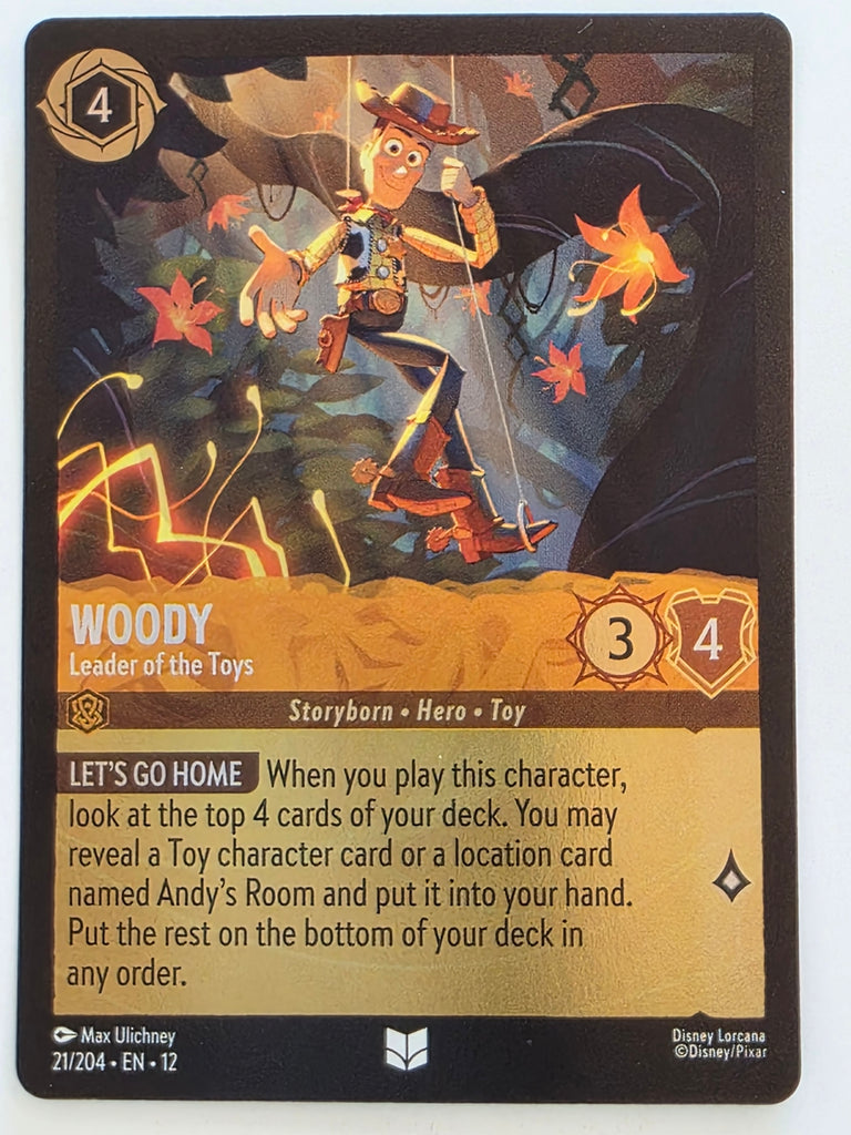 Disney Lorcana Wilds Unknown | Reverse Holo | #021/204 | Woody Leader of the Toys | Uncommon