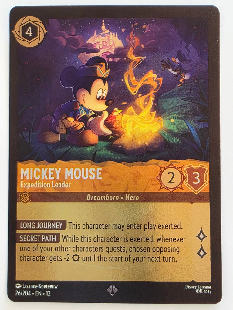 Disney Lorcana Wilds Unknown | Reverse Holo | #026/204 | Mickey Mouse Expedition Leader | Super Rare